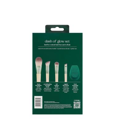 EcoTools Dash of Glow Kit | Eco-Friendly Makeup Brushes & Sponge Set | 5-Piece Cruelty-Free Gift Set for Foundation & Eyeshadow - Buy Online on GoSupps.com