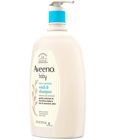 Aveeno Baby Gentle Bath Wash & Shampoo with Natural Oat Extract - Hypoallergenic, Tear-Free Formula | 33 fl. oz - Buy Online on GoSupps.com
