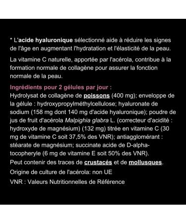 Blanc Bresson - Hyaluronic Acid - Skin Elasticity - Plumping - Anti Age and Anti Wrinkles - Hyaluronic Acid Collagen Vitamin C and E - 1 Month Care - 60 Capsules - Made in France - Buy Online on GoSupps.com