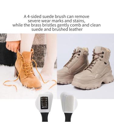 2Pcs Premium 4 Sided Suede Brush for Shoes - Multipurpose Matte Leather Care Tool for Stain Removal and Cleaning Shoes/Boots - Buy Online on GoSupps.com