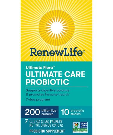 Renew Life Ultimate Flora Probiotic 200 Billion - 7 Packets (0.12 oz each) for Digestive Health - Buy Online on GoSupps.com