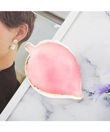 Jimkply 1 Piece Resin Nail Art Palette with Gold Edge Nail Art Palette Multifunctional Mixing Palette for Manicure Makeup and Nail Design Pink Leaves Leaves Pink - Buy Online on GoSupps.com