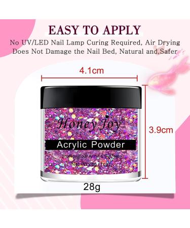 28g Pink Glitter Acrylic Nail Powder for French Manicure - HJ-NAP017-No.43 - Buy Online on GoSupps.com
