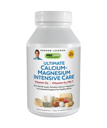 ANDREW LESSMAN Ultimate Calcium-Magnesium Intensive Care with Vitamin D3 & K2 MK7-120 mcg - 180 Capsules Bone and Skeleton Health Essentials. Gentle Easy to Swallow Super Soluble. No Additives 180 Count (Pack of 1) - Buy Online on GoSupps.com