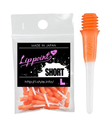 Gradient Color STRONG L-Style Soft Tip Plastic Short Lippoint Dart Tips 40Pics (Orange)