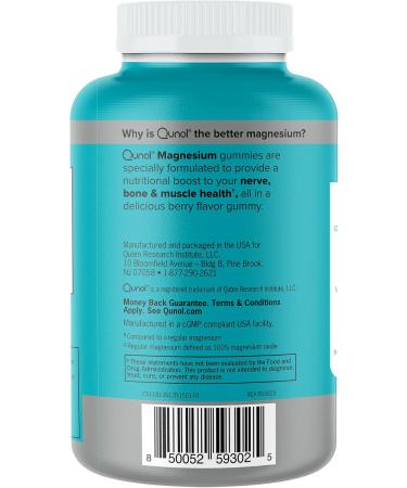 Qunol Magnesium Gummies for Adults - 200mg High Absorption Magnesium Supplement Supports Nerve Bone & Muscle Health Vegetarian 120 Count - International Shipping Available - Buy Online on GoSupps.com