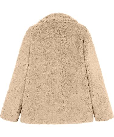 Shop Hanxiulin Oversized Plush Jacket for Ladies | Warm Lined Fleece & Quilted Winter Hooded Tops - XL Khaki - Buy Online on GoSupps.com