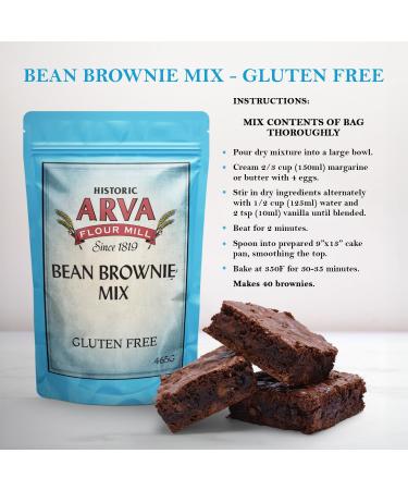 Gluten Free Brownie Mix Bean Brownie Mix 590g Makes 40 Brownies 100% GF Brownie Mix - Made in Canada by Arva Flour Mills - Buy Online on GoSupps.com