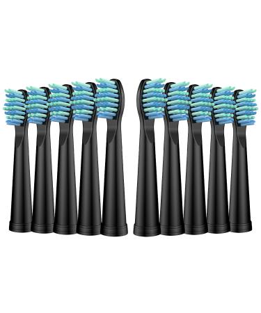 Replacement Toothbrush Heads for Fairywill Electric Brush Heads Replacement for FW-507/508/515/551/917/959/D1/D3/D7/D8/2011 10 Pack Black