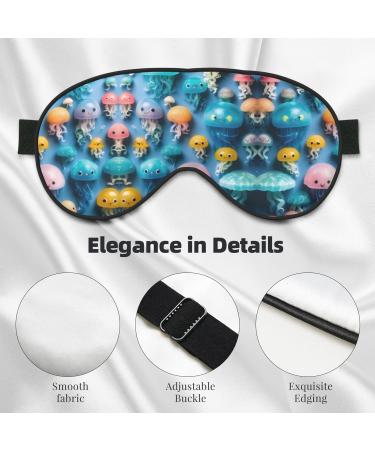Colorful Jellyfish Print Unisex Sleeping Eye Mask | Soft Light-Blocking Comfort for Better Sleep - International Shipping - Buy Online on GoSupps.com