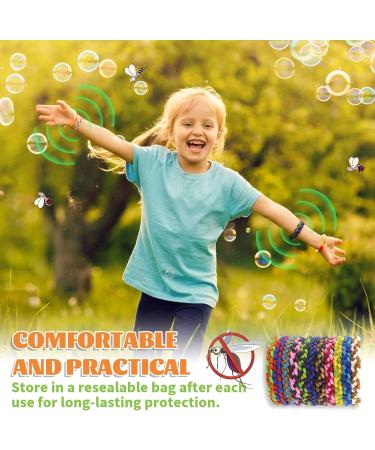 16 Pcs Adjustable Braided Leather Mosquito Repellent Bracelets - Deet-Free & Waterproof Bands for Adults and Kids - Natural Insect Protection - Multicolor - Buy Online on GoSupps.com