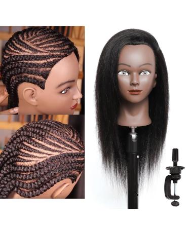 Training head Show window puppet head with real hair puppet head with hair 100% real hair shop window puppet head doll training head with free clamp holder (C14) - Buy Online on GoSupps.com