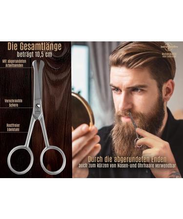 Premium Bartscher Stainless Steel Nasal & Beard Hair Scissors - 10.5 cm Round Tip for Safe Trimming - Buy Online on GoSupps.com