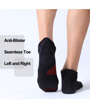 FITRELL Men's 6 Pack Ankle Running Socks Low Cut Cushioned Athletic Sports Socks Black+Red - Size 9-12 - Buy Online on GoSupps.com