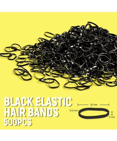 TsMADDTs Black Hair Ties Set for Women & Girls - 30 Cotton Seamless Elastic Bands, 500 Mini Rubber Bands, 2 Hair Loop Tools, 1 Comb - Buy Online on GoSupps.com