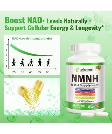 NMNH (Dihydronicotinamide Mononucleotide) NMN Alternative Supplement w/Niacinamide (Vitamin B3) Quercetin Trans-Resveratrol Support NAD+ Skin Cell Health* Anti-Aging & Energy 120 Caps - Buy Online on GoSupps.com
