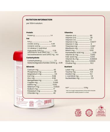 NIURISS Infant Formula - Made in Canada - Special Launch Price Until December 12th - Complete Nutrition* with OPO Lipids GOS fiber and Canadian milk (No Hormones and No Antibiotics) - 0-12 months 700g - Buy Online on GoSupps.com
