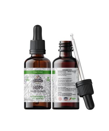 FLORIDA HERBS Hops Tincture Organic Hops Extract Drops (Humulus Lupulus) Dried Flowers - Non-GMO 2 oz 2 Fl Oz (Pack of 1)