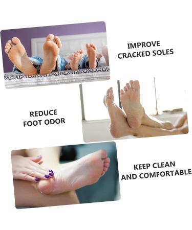 FOMIYES 4 Pairs Footsticker Foot Mask Sandwich Container Cracked Heel Repair Cracked Heel Socks Effective Foot Masks Toe Dividers for Nail Polish Peeling Hydrating White Abs Accessories - Buy Online on GoSupps.com