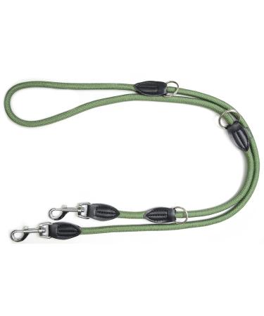 Leitengr n dog leash derby |2m length robust nylon flexibly adjustable for medium -sized to large dogs |Nature olive green Green Forrest 2 m x 1.1 cm - Buy Online on GoSupps.com