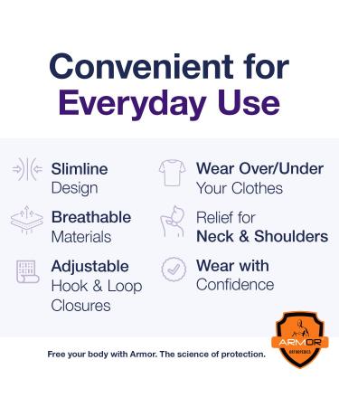 Armor Back Brace for Posture Correction | Clavicle Stabilizer | Thoracic Support | Adjustable Closure | Black - Men & Women - Buy Online on GoSupps.com