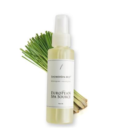 European Spa Source Energizing Lemongrass + Eucalyptus ShowerSpa Mist Spray for Aromatherapy at Home Spa Experience Sinus Congestion Relief and Tension Relief 4 fl oz.