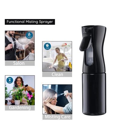200ml Refillable Hair Spray Bottle - Ultra-Fine Continuous Mist for Salon Gardening & Skin Care (Black) - Buy Online on GoSupps.com