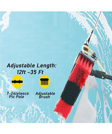 Window Cleaning Brush Equipment Water Fed Telescopic Brush/Brush and Squeegee/Extendable Water Fed Pole Set Scrubbing Brush 55cm Brush Head 8M/27FT - Buy Online on GoSupps.com