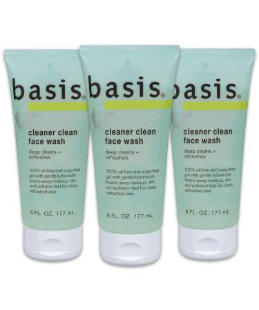 Basis Cleaner Clean Face Wash 6 Ounce (Pack of 3)
