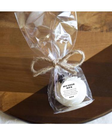 Hot Cocoa Bomb Instruction Sticker Tags - 30 Pack | Black & White Design | Supplies for Hot Cocoa Bombs - Buy Online on GoSupps.com