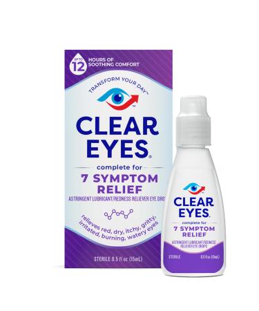 Clear Eyes 7 Symptom Relief Eye Drops, 0.5 Fl Oz 7 Symptom Relief 0.5 Ounce