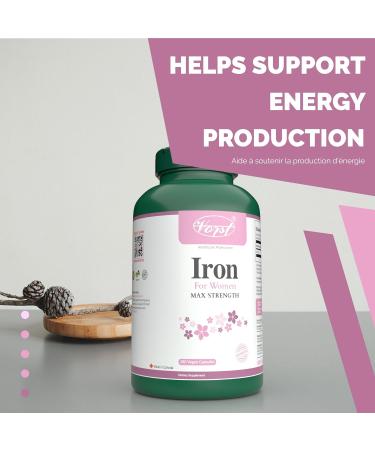 VORST Iron Supplement for Women Max Strength 180 Vegan Capsules | Made with Ferrous Fumarate | Best Alternative to Liquid or Drops | 1 Bottle 180 count (Pack of 1) - Buy Online on GoSupps.com