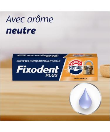 Fixodent Cr me Adh sive Plus Mordant Imbattable Pour Proth ses Totales et Partielles Go t Neutre Tenue Et Confort Tout Au Long De La Journ e 57ml 60g Fixodent Cr me fixative PLUS Maitien Imbattable 60g - Buy Online on GoSupps.com