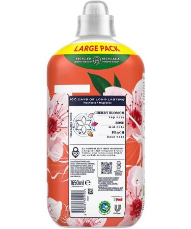 Comfort Creation Concentrated Fabric Conditioner with 100 Days of Long-Lasting Fragrance and Softness Intense Liquid Fabric Softener 55 Washes 1.65L (Cherry Blossom & Sweet Pea Buy 4) - Buy Online on GoSupps.com