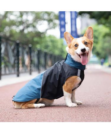ROZKITCH Waterproof Dog Jacket with Harness Opening, Reflective Strip, Adjustable Windproof Raincoat for Small Medium Large Dogs - Blue-Black XL (Chest 28.3-32.2) - Buy Online on GoSupps.com