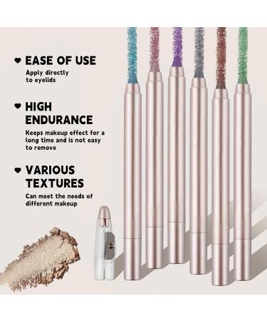 Eyeshadow Stick Set Long Lasting Cream Shimmer Eyeshadow Pen Colorful Eye Shadow Applicator Sticks Pearly Glitter Cream Stick Pen Eye Liner Set for Makeup - Buy Online on GoSupps.com