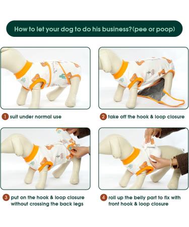 Kuoser Orange XS Dog Recovery Suit | Breathable Body After Surgery Castration & Wound Protection for Male & Female Dogs - Buy Online on GoSupps.com