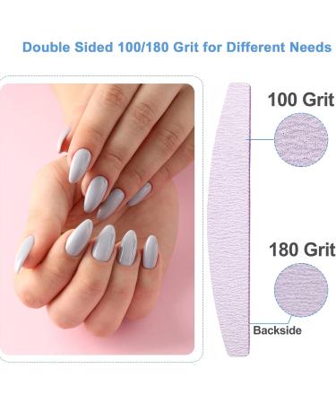 Nail Files (25 Pcs) 100/180 Grit Nail File Emery Board Bulk for Acrylic Nails and Natural Nails Limas para Unas Acrilicas Profesional Pack Filers for Gel Nail Double Sided Manicure Curved Gray 25 Pcs Halfmoon 100/180 G... - Buy Online on GoSupps.com