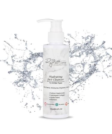 Anti Aging Face Wash For Dry Skin with Hyaluronic Acid & Collagen Non-Foaming Gentle Face Wash for Women & Men Hydrating Face Wash for Dry Oily & Combination Skin 5.2 Oz