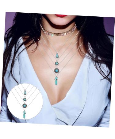 jojofuny 1 Set Layered Necklace Necklaces for Women Layered Turquoise Necklace for Girls Elegant Jewelry Miss - Buy Online on GoSupps.com