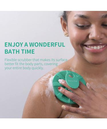 Beautail Silicone Body Brush - Gentle Peeling & Bathing Brush for Sensitive Skin | Eco-Friendly Hygienic Perfect for Men & Women - Green - Buy Online on GoSupps.com