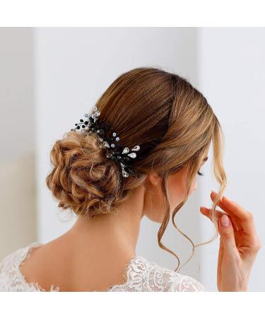 Bride Wedding Black Hair Pins | Bridal Hair Accessories for Women & Girls - HP054 - Buy Online on GoSupps.com