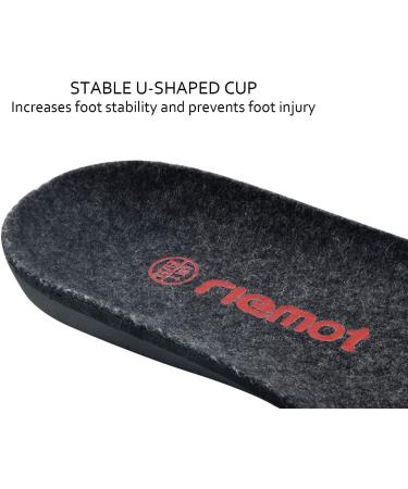 Riemot Real Sheepskin Insoles - Warm Lambskin Shoe Inserts for Winter | Merino Wool Gray for Men Women & Kids (EU Sizes 28-46) - Buy Online on GoSupps.com