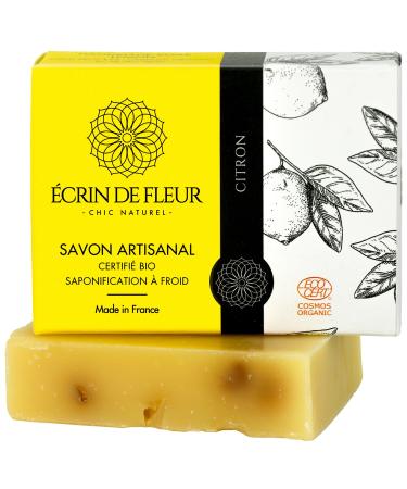 crin de Fleur Lemon Soap for Oily Skin Organic Handcrafted Soap Cold Processed 1x90g Lemon Soap 100 g (Pack of 1)