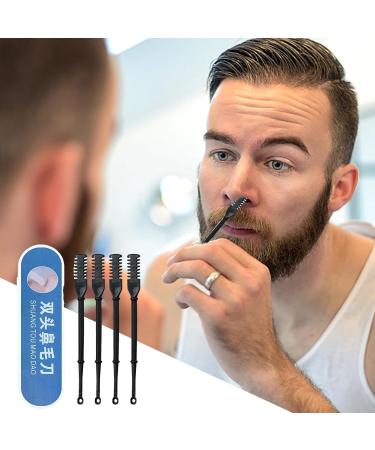 Nose Hair Shaver Manual Nose Hair Trimmer 4 Double Sided Nose Hair Shavers Precise Nose Hair Removal Tool for Home Travel Black - Buy Online on GoSupps.com