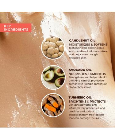 Juara Candlenut Glow Body Oil - Deluxe Hydration for Skin, Hands, Feet & Hair - Lightweight Formula for Moisturizing Treatment - Dry Skin Therapy - Paraben and Sulfate Free - 4 oz - Buy Online on GoSupps.com
