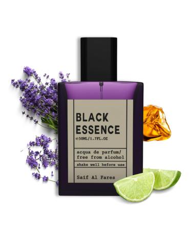 Black Essence - Exquisite Acqua de Parfum for Men & Women | Fresh Earthy Marine Perfume | Alcohol Free Arab Perfumes 1.69 Fl. Oz.