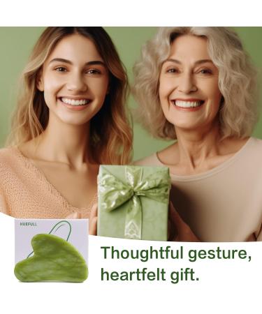 Huefull Gua Sha Facial Tool for Face & Body | Self Care & Tension Relief | Perfect Skin Care Gift for Men & Women | Xiuyan Green | Christmas Gifts - Buy Online on GoSupps.com