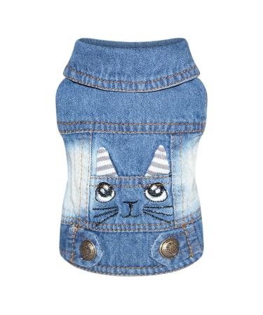 AMAONE Dog coat Chihuahua puppy leopard-Bowknot-Rosa-Rosa-Winter-Winter-Winter-Hundleidungs Eins Strickjacke pussy clothing Dog jacket Small dogs (0207FRBKA-Blue C one size) One size 0207frbka-blue C