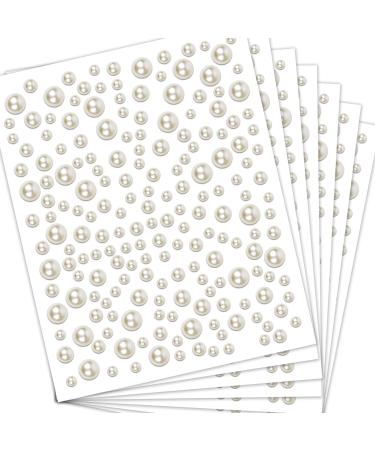 Creatrill 1920 Pcs Flatback Pearls for Crafts  Face Hair Nail Pearls for Nail Art  Self Adhesive Gems Stickers  3mm/4mm/5mm/6mm Mixed Size Pearl White - Buy Online on GoSupps.com